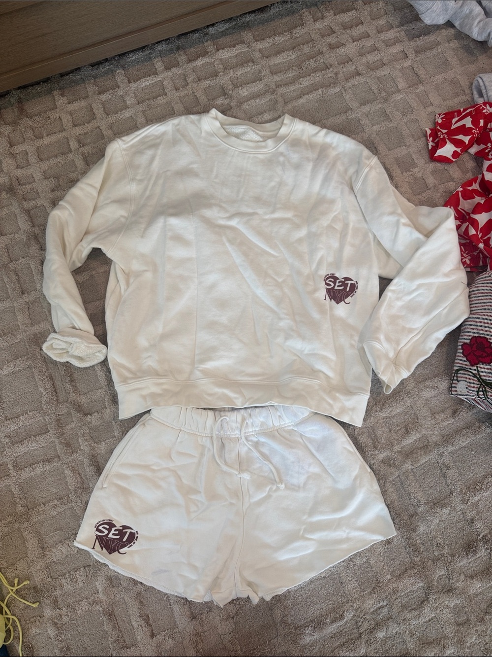 Kids Cream Pullover & Shorts Pajama Set